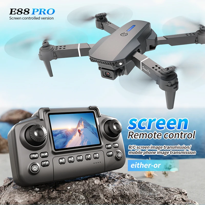 Drone Vera Rc - Drone professionnel E88 PRO avec écran,
