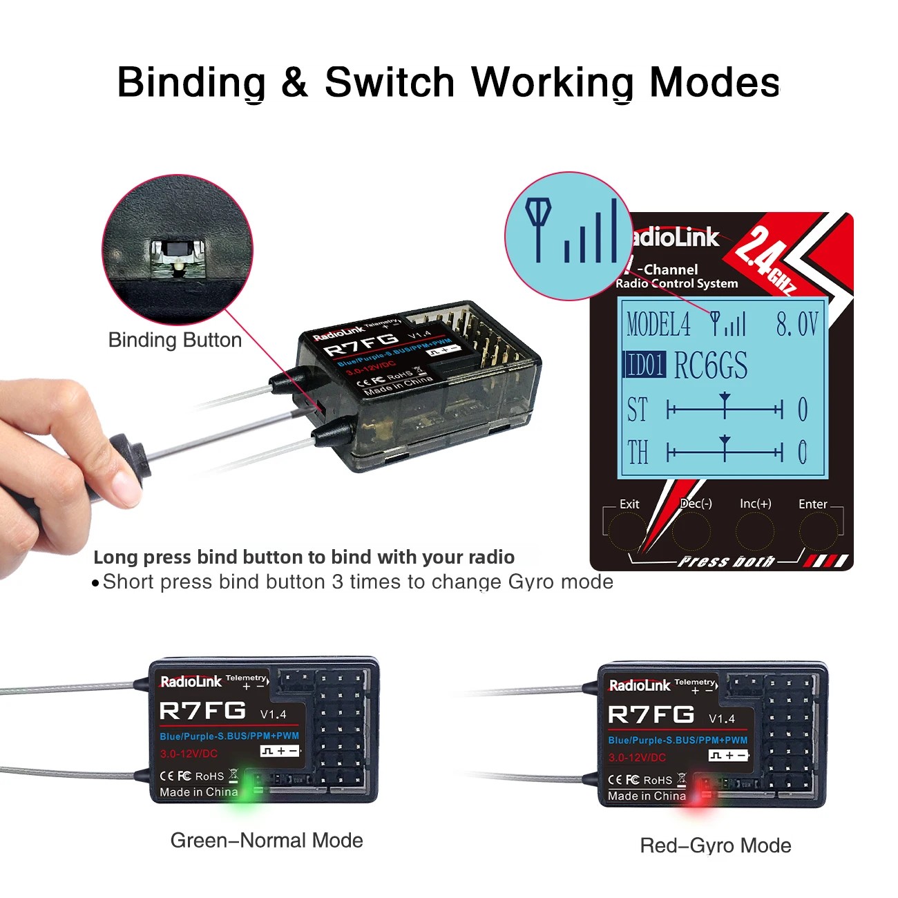 Telemetry Module Rc - Récepteur RC Radiolink R7FG 7 Canaux