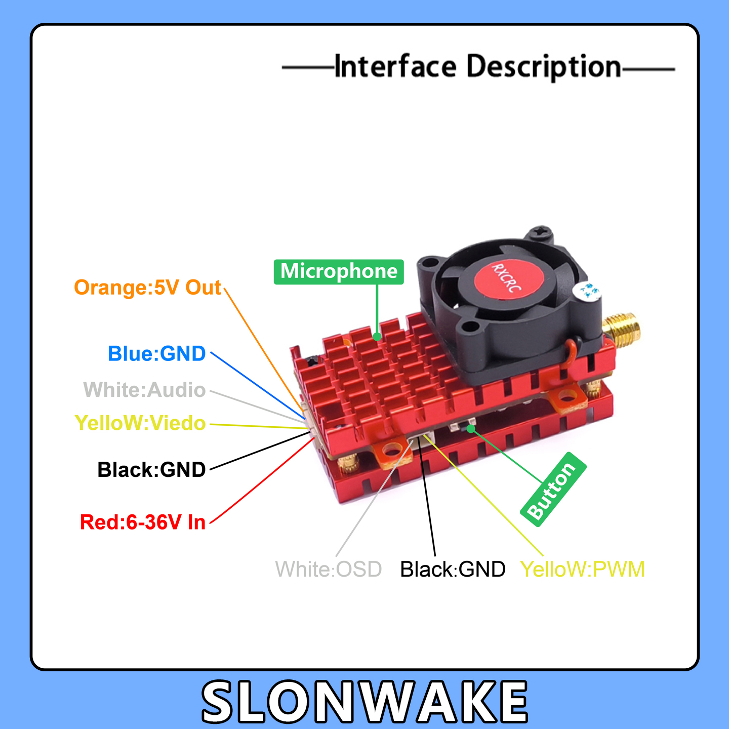 SLONWAKE 5.8G 2W VTX FPV 1800T - Telemetry Module Rc avis et prix