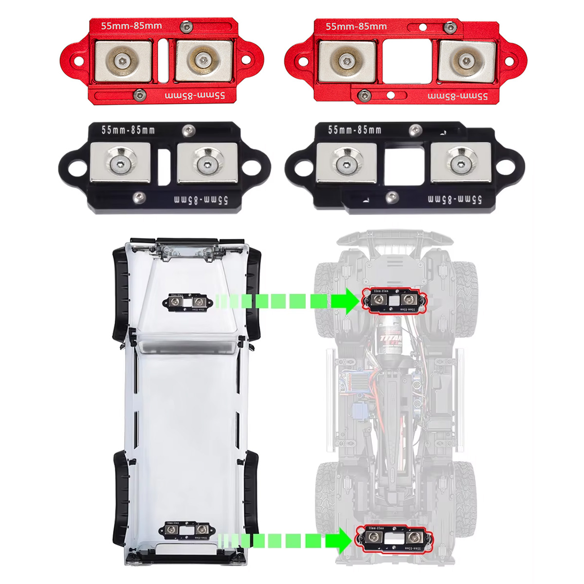4 pièces 55-85mm corps magnéti - Rc Car Body Shell avis et prix